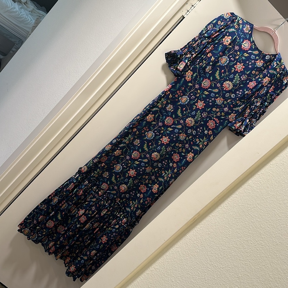 The Vampires Wife floral liberty Tiered A-Line Maxi Dress - Picture 6 of 9